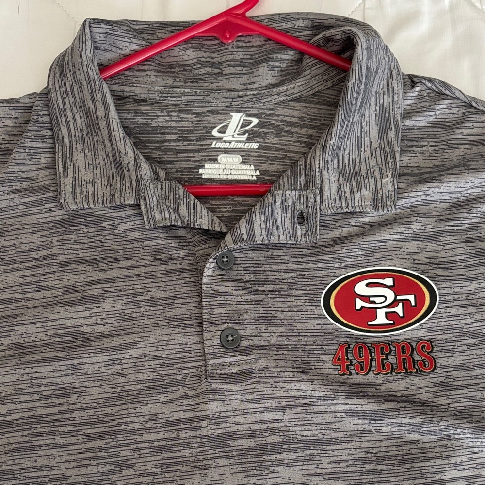 Logo Athletic Gray 49ers Polo Shirt